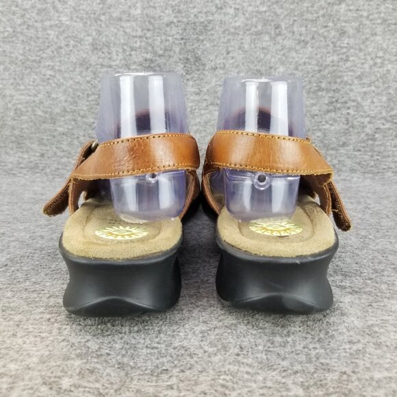✅Earth Shoes Juniper Brown Leather Slingback Sandals Womens 11 Wedge Heeled Shoe - Picture 8 of 10